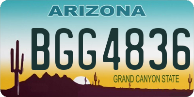 AZ license plate BGG4836