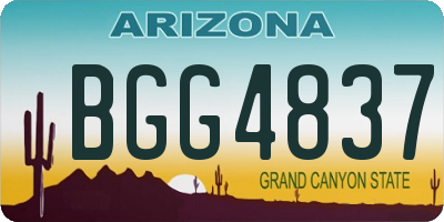 AZ license plate BGG4837