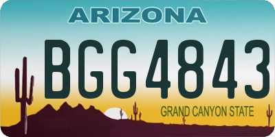 AZ license plate BGG4843