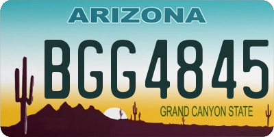 AZ license plate BGG4845