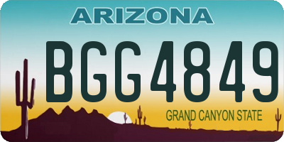 AZ license plate BGG4849