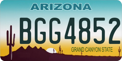 AZ license plate BGG4852
