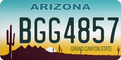 AZ license plate BGG4857