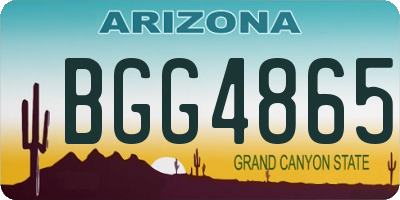 AZ license plate BGG4865