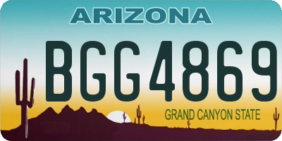 AZ license plate BGG4869