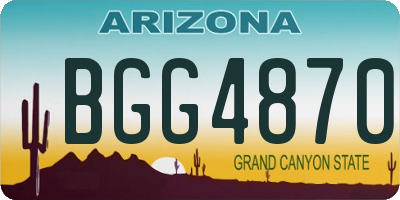 AZ license plate BGG4870