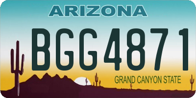 AZ license plate BGG4871