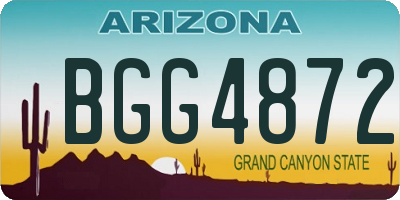 AZ license plate BGG4872