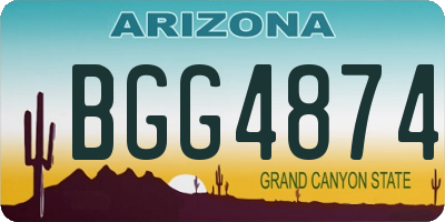 AZ license plate BGG4874