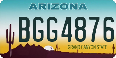 AZ license plate BGG4876