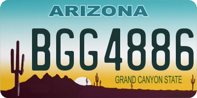AZ license plate BGG4886