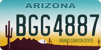 AZ license plate BGG4887