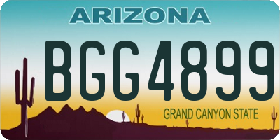 AZ license plate BGG4899