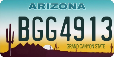 AZ license plate BGG4913