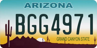 AZ license plate BGG4971