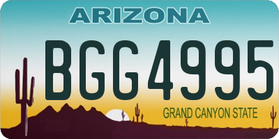 AZ license plate BGG4995