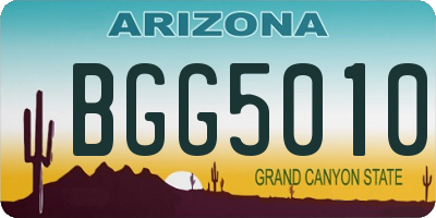 AZ license plate BGG5010