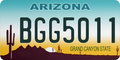 AZ license plate BGG5011