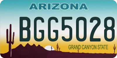AZ license plate BGG5028