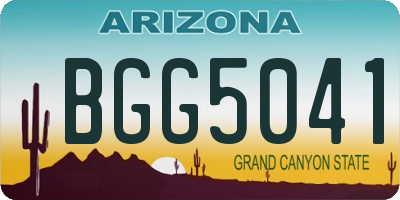 AZ license plate BGG5041