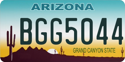 AZ license plate BGG5044