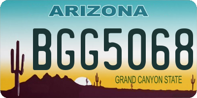 AZ license plate BGG5068