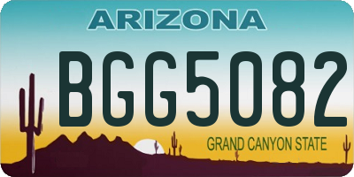 AZ license plate BGG5082