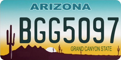 AZ license plate BGG5097