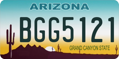 AZ license plate BGG5121