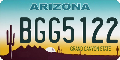 AZ license plate BGG5122