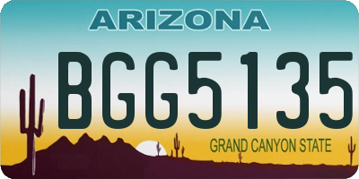 AZ license plate BGG5135