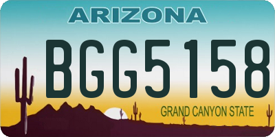AZ license plate BGG5158