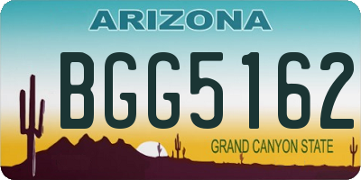 AZ license plate BGG5162
