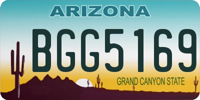 AZ license plate BGG5169