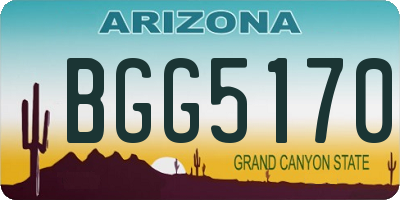 AZ license plate BGG5170