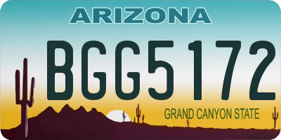 AZ license plate BGG5172
