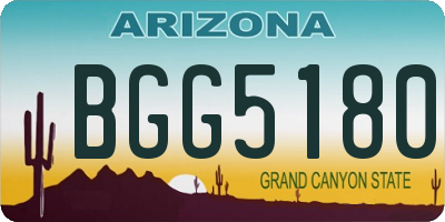 AZ license plate BGG5180