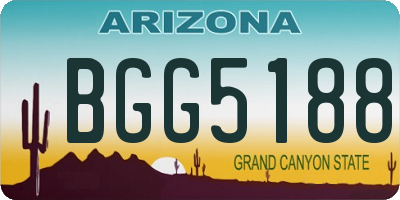 AZ license plate BGG5188