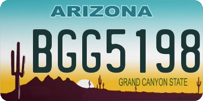 AZ license plate BGG5198