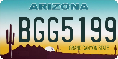 AZ license plate BGG5199