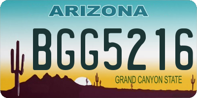 AZ license plate BGG5216