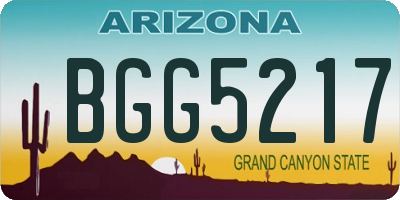 AZ license plate BGG5217