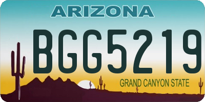 AZ license plate BGG5219