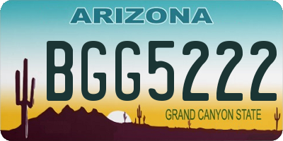 AZ license plate BGG5222