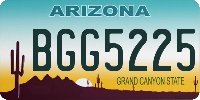 AZ license plate BGG5225