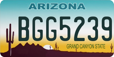 AZ license plate BGG5239