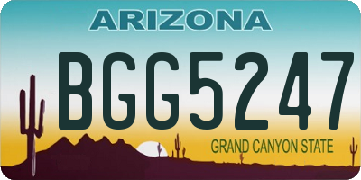 AZ license plate BGG5247