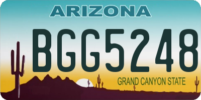 AZ license plate BGG5248