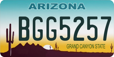 AZ license plate BGG5257