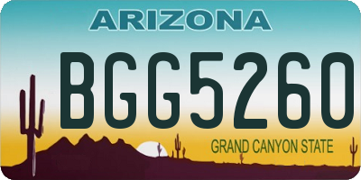 AZ license plate BGG5260